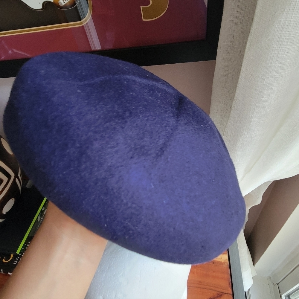 Vintage Henry Pollak Glenover Women's Hat Navy Blue 100% Wool Retro Style - Picture 7 of 9